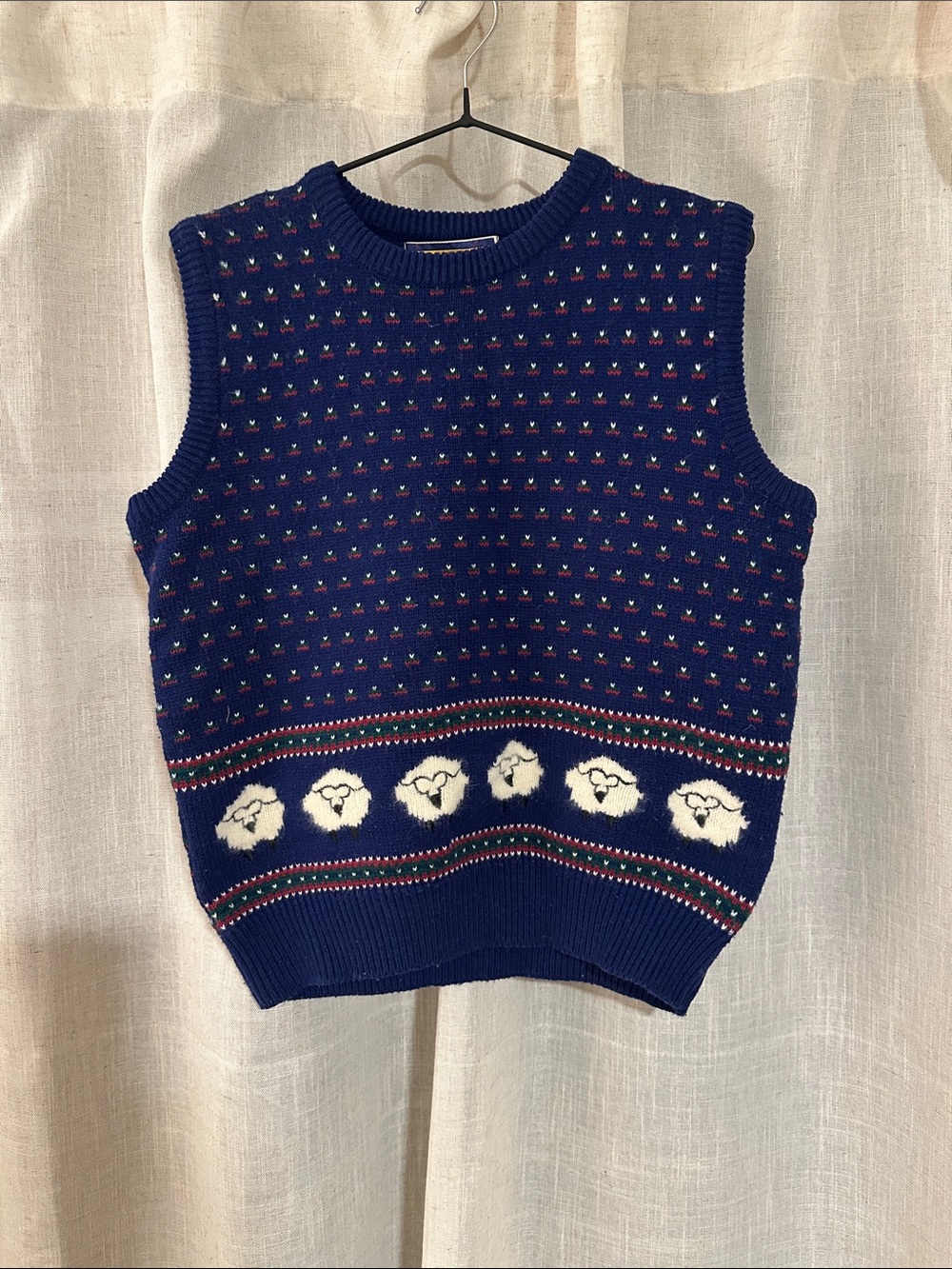Princess Di Navy Sheep Knit Sweater Vest